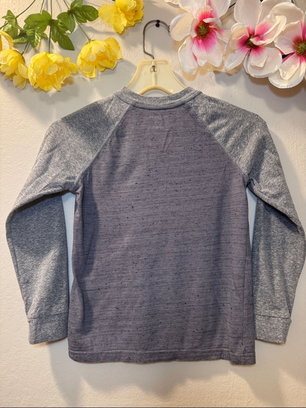 Cat & Jack Boys' Two-Tone Gray Henley Long Sleeve Shirt - Picture 3 of 10